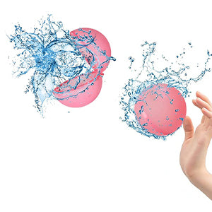 Reusable Water Balloons for Kids, Set of 6 Self Sealing Water Splash Balls & Mesh Carry Bag, Silicone Water Balloons with Magnetic Closure, Summer Pool Water Games for Kids & Adults