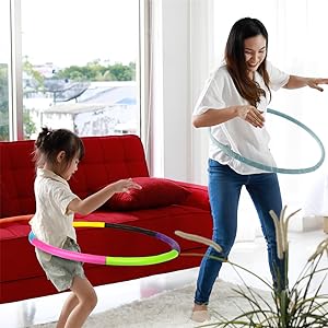ArtCreativity Weighted Hula Hoop for Kids - 2lb Weighted Hoola Hoop Toy for Exercise, 6 Section Detachable Hoola Hoops, Soft Padded & Portable, Kids’ Exercise Equipment & Outdoor Toy for Fun Workouts