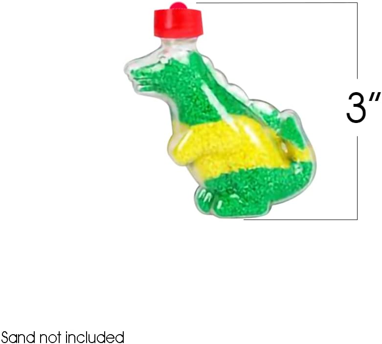 Dinosaur Sand Art Bottle Necklaces, Pack of 12