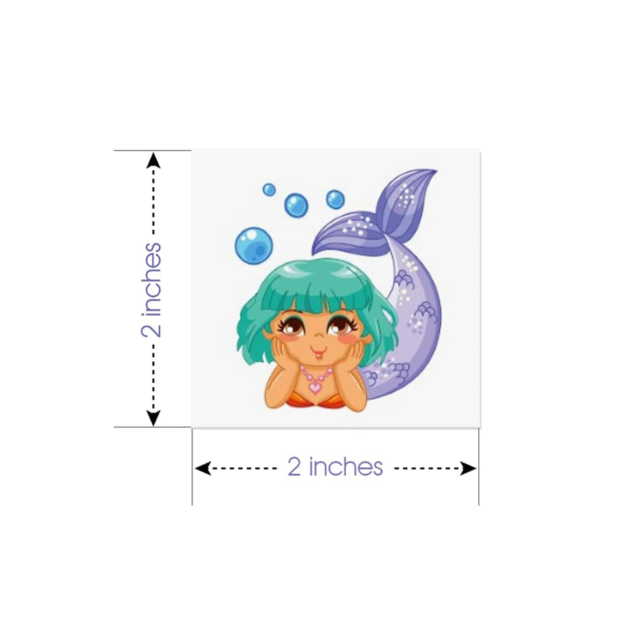 ArtCreativity Mermaid Temporary Tattoos for Kids - Bulk Pack of 144 Tattoos in Assorted Mermaid Designs, Non-Toxic 2 Inch Tats, Birthday Party Favors, Goodie Bag Fillers, Non-Candy Halloween Treats