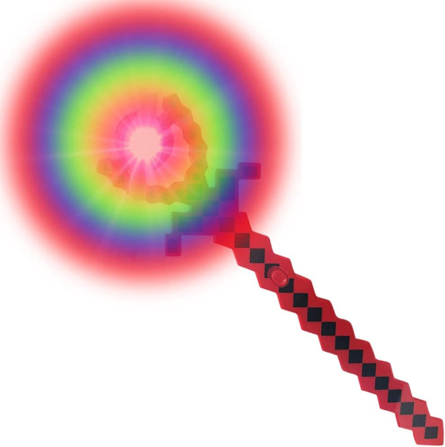 ArtCreativity Light Up Swivel Spinning Pixel Wand, 13.5 Inch LED Spin Toy for Kids, Batteries Included, Great Gift Idea for Boys and Girls, Unique Birthday Party Favor, Carnival Prize