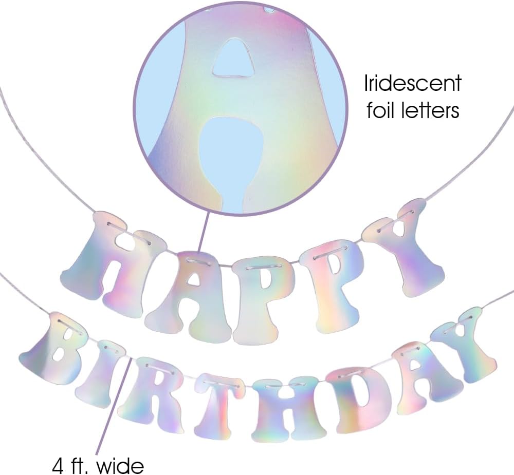 Iridescent Happy Birthday Banner