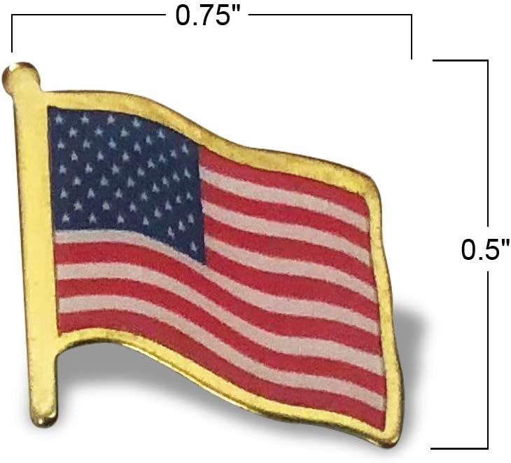 American Flag Lapel Pins Made in USA, Set of 5, USA Flag Pins for Independence, Memorial, and Veterans Day, United States Patriotic Fashion Accessories, 4th of July Party Favors