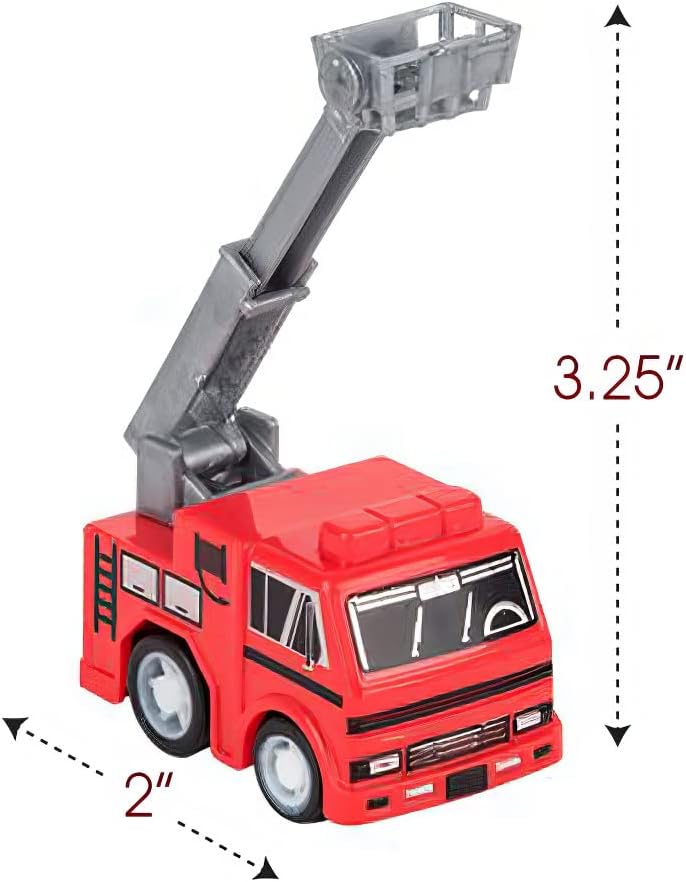 Mini Pullback Fire Engine Toy Trucks, Bulk Pack of 24