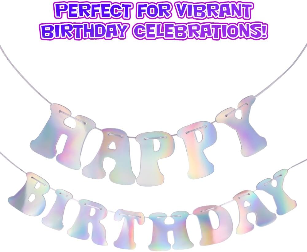 Iridescent Happy Birthday Banner