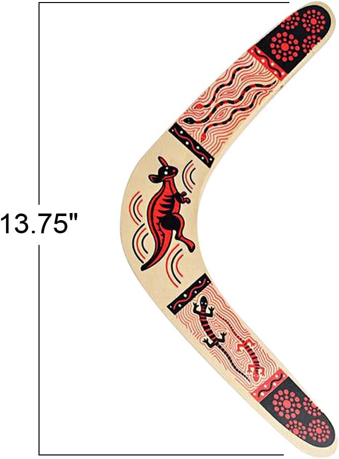 ArtCreativity Wooden Boomerangs, Set of 2, Classic Returning Boomerangs with Colorful Artwork, Fun Outdoor Toys for Camping, Backyard, Picnic, Best Gift Idea for Boys and Girls- Colors May Vary