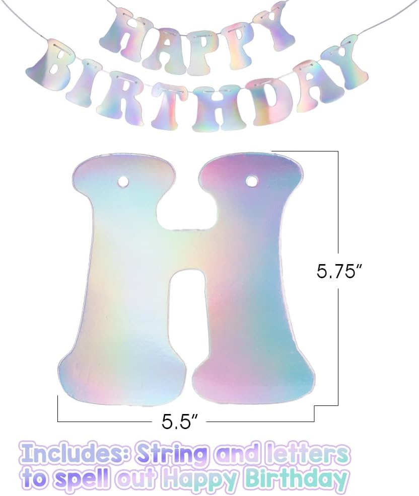 Iridescent Happy Birthday Banner