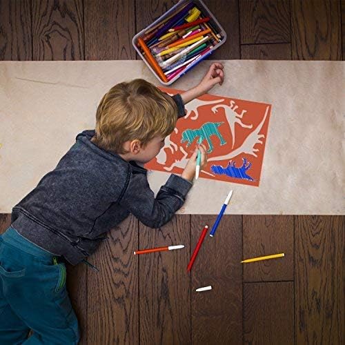 Karty Large Dinosaur Stencils for Kids Extra Thick Includes 20 Large Dinosaur Shapes with Pictures and Info About Each Dinosaur Most Durable Animal Stencils Available for Arts & Crafts