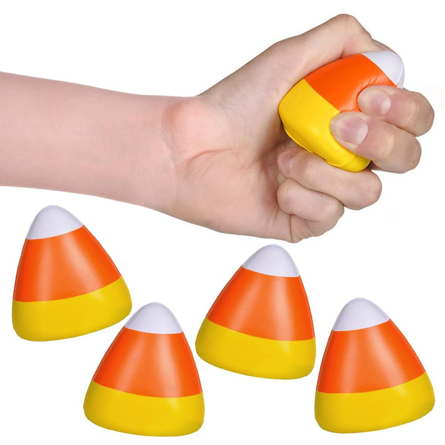 ArtCreativity Mini Candy Corn Stress Relief Toys, Set of 12, Slow Rising Squeezy Toys for Kids, Halloween Party Favors and Non-Candy Trick or Treat Supplies, Birthday Goodie Bag Fillers