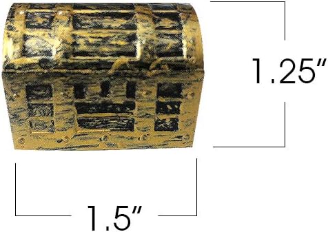 ArtCreativity Mini Pirate Treasure Chests, Set of 24, 1.5 Inch Plastic Chests with a Gold Finish, Cool Pirate Birthday Party Favors Supplies for Kids, Unique Decorations and Goodie Bag Stuffers