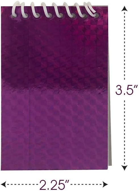 ArtCreativity Mini Hologram Notebooks, Pack of 12, Small Spiral Notepads with Colorful Covers, Cute Stationery Supplies for School and Office, Fun Birthday Party Favors, Goodie Bag Fillers for Kids