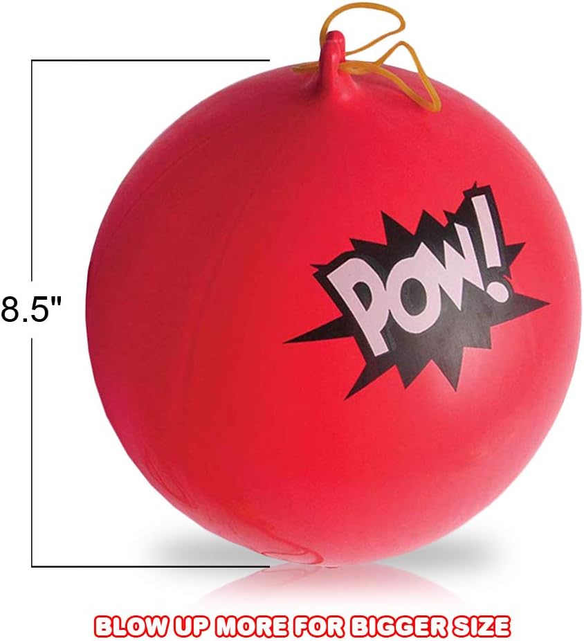 Superhero Punch Balls, Set of 12, Durable Latex Balloons with Rubber Bands