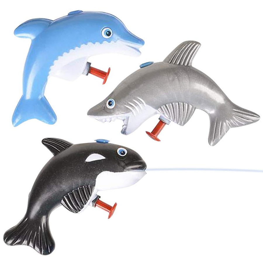ArtCreativity Sea Animal Water Squirters, Pack of 12, Dolphin, Shark, and Whale Water Squirt Toy Guns for Swimming Pool, Beach, and Outdoor Summer Fun, Cool Birthday Party Favors for Boys and Girls