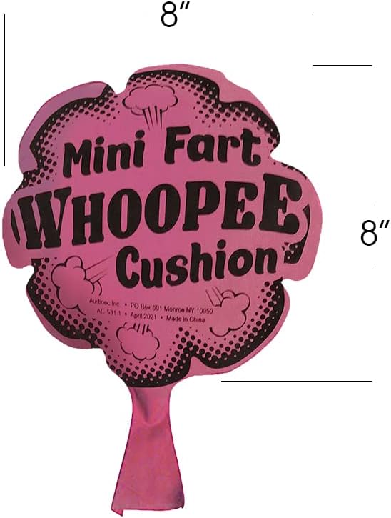 ArtCreativity 8” Whoopie Fart Cushions (Set of 6) | Fun Whoopee Noise Makers for Kids and Adults | 100% Non-Toxic Prank Toy | Novelty Gag Joke Gift | Birthday Party Favors for Boys and Girls