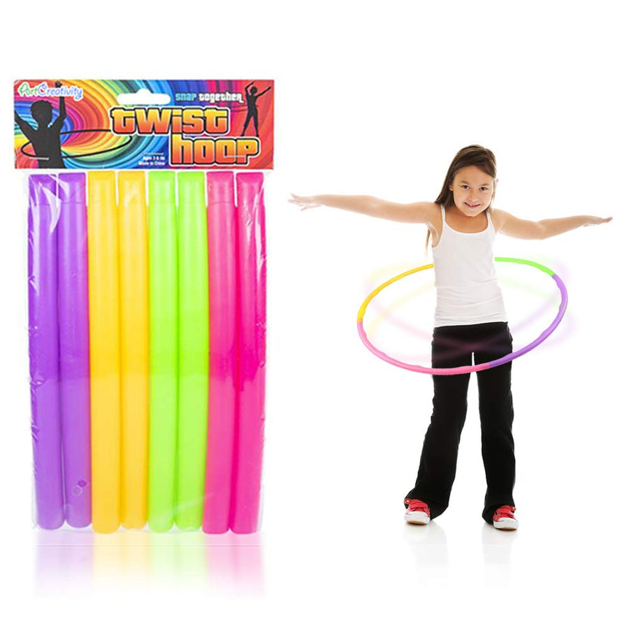 ArtCreativity Hula Hoop for Kids (Pack of 6), Adjustable Size Hoola Hoop Toy for Exercise, 8 Section Detachable Hoola Hoops, Playground Toys for Outdoor Fun, Birthday Party Favors for Boys and Girls