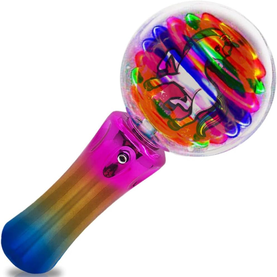 ArtCreativity Light Up Magic Unicorn Wand, 7.5 Inch LED Spinning Wand Toy for Kids, Batteries Included, Great Gift Idea for Boys and Girls, Unicorn Birthday Party Favor, Carnival Prize