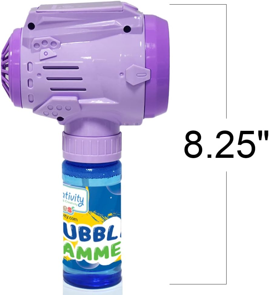 ArtCreativity Bubble Hammer for Kids, 1 Piece, Automatic Bubble Machine for Kids with Bubble Solution Included, Handheld Bubble Maker Toy for Bigger and Easier Bubbles, Great Gift Idea