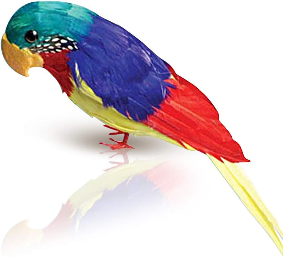 ArtCreativity 11 Inch Parrot, Realistic Parrot Party Decoration with Lifelike Feathers, Artificial Parrot Bird for Tropical Party and Home Décor, Feathered Parrot on Shoulder Prop for Pirate Costume
