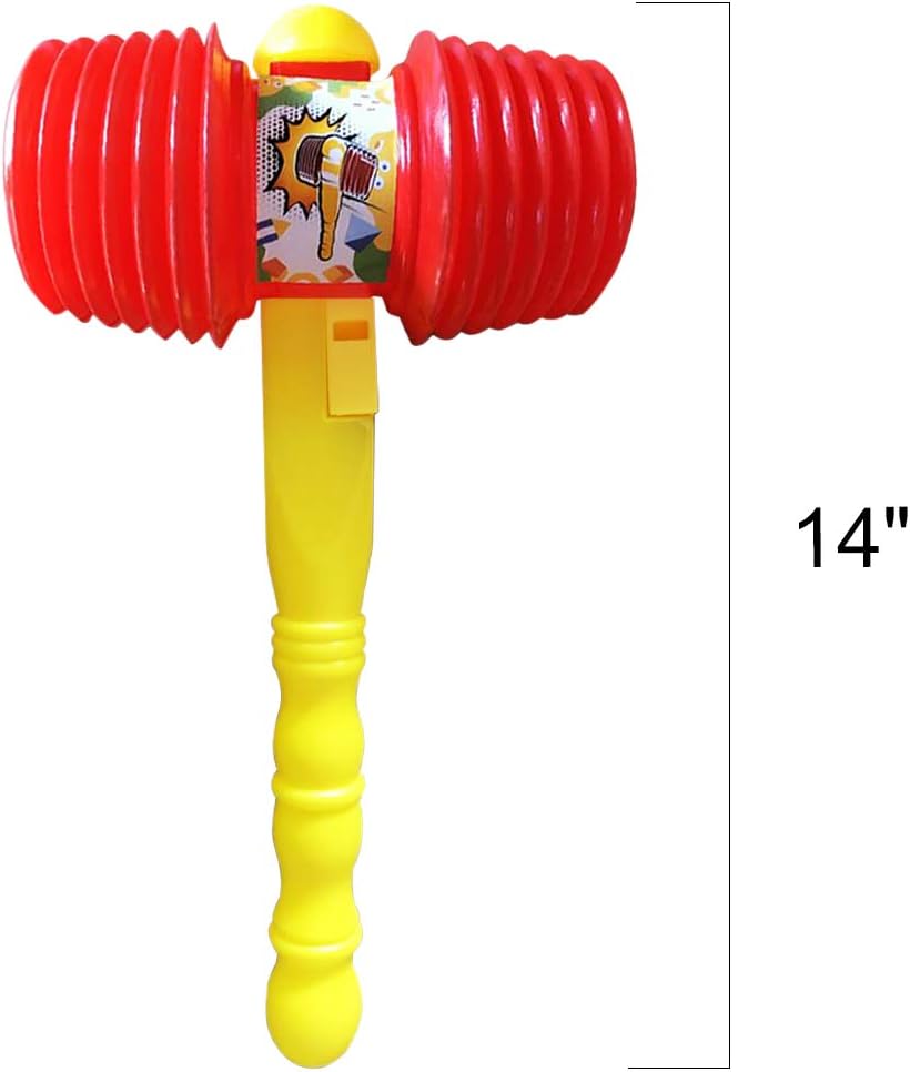 Giant Squeaky Hammer, 14 Inch Kids’ Squeaking Hammer Pounding Toy, Clown, Carnival, and Circus Birthday Party Favors, Great Gift for Boys and Girls Ages 3 Plus