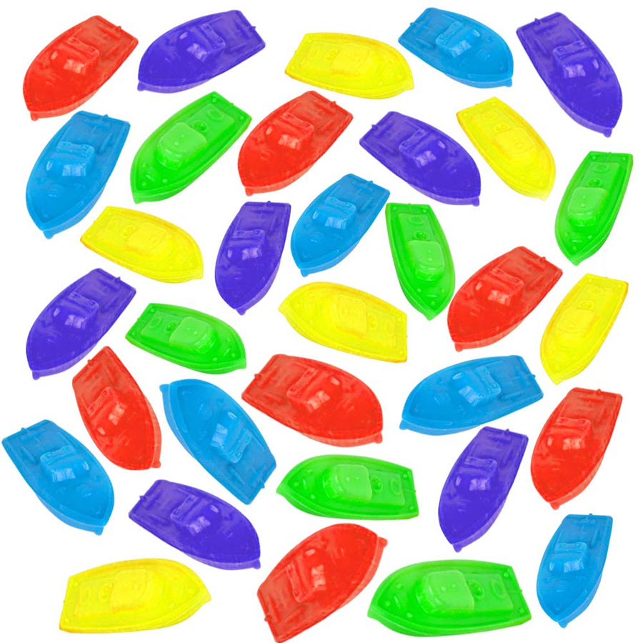 Blow Mold Toy Boats for Kids, Set of 36