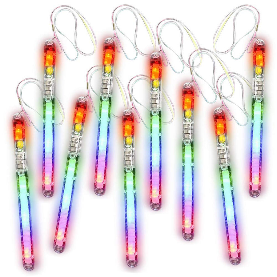 ArtCreativity Light Up Police Wands, Set of 12, Flashing LED Wand Sticks with Lanyards, Thrilling Light Show, Batteries Included, Birthday Party Favors, Carnival Prize, Goodie Bag Fillers for Kids