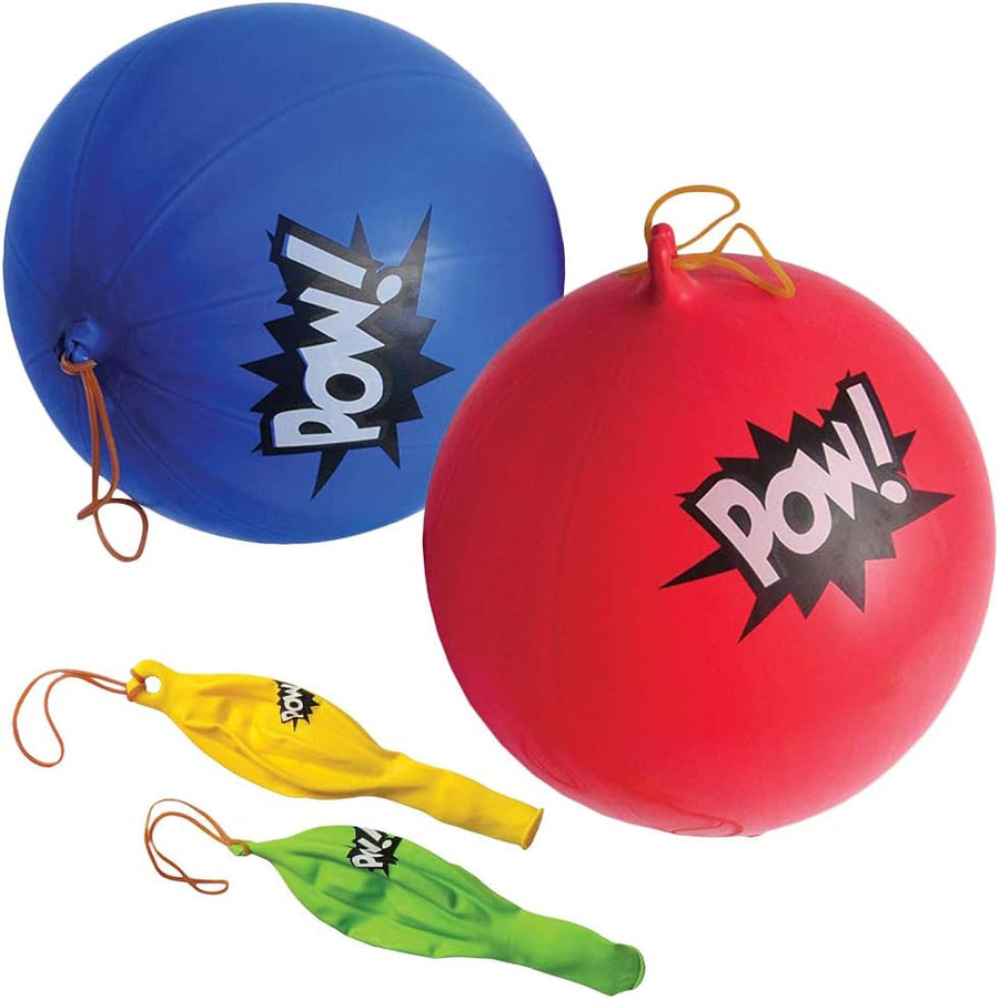 Superhero Punch Balls, Set of 12, Durable Latex Balloons with Rubber Bands