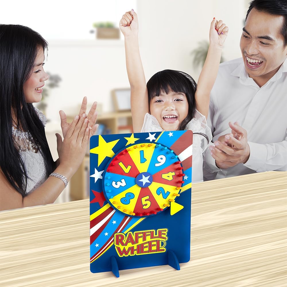 Tabletop Spinning Raffle Wheel with Stand Premium Quality Wood Spinning Carnival Wheel - Tabletop Prize Spinner Wheels for Boys and Girls, Kids’ Parties, Classroom and More