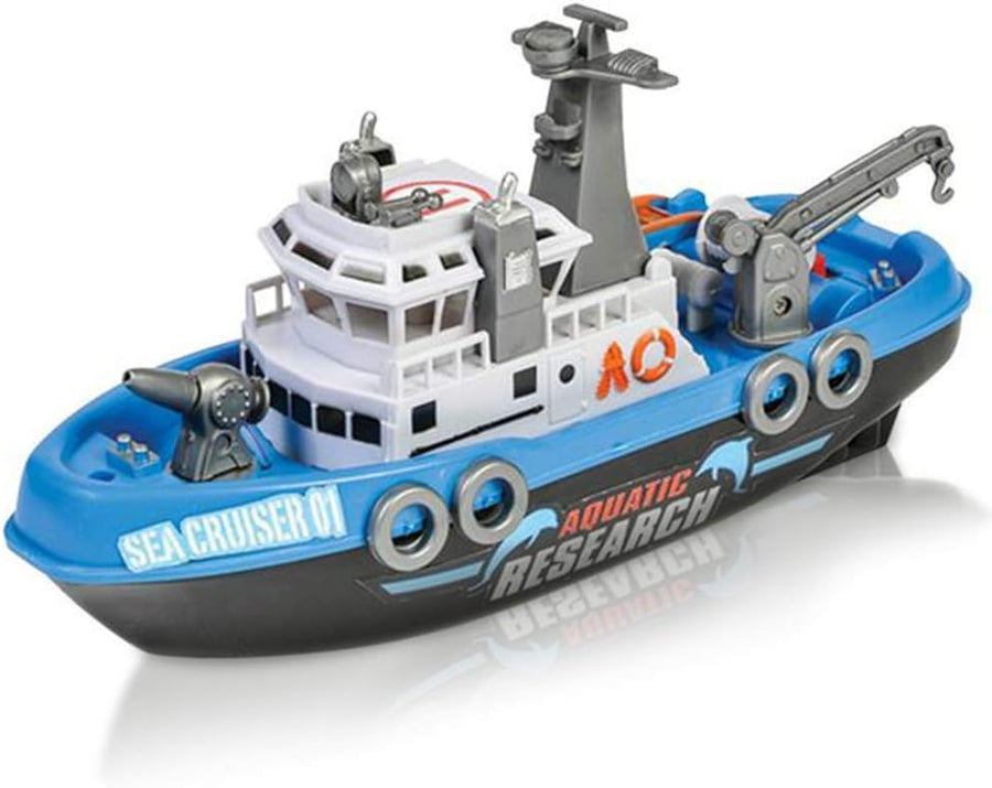 Aquatic Rescue Vessel, Battery-Operated Toy Ship for Kids, Floats in Water, Floating Bathtub and Pool Toy for Boys and Girls, Great Birthday Gift for Children