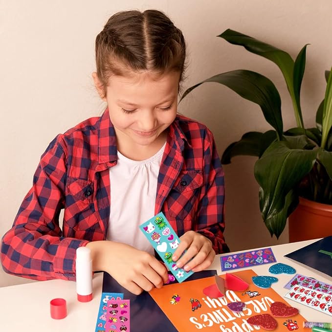 Valentines Day Stickers for Kids, 100 Sheets with Over 1,600 Valentine Stickers