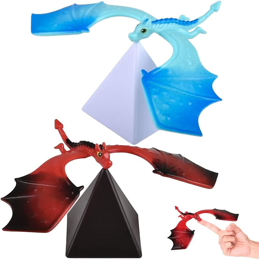 Balance Dragon Toy Figures - Set of 2 with Pyramid Stands
