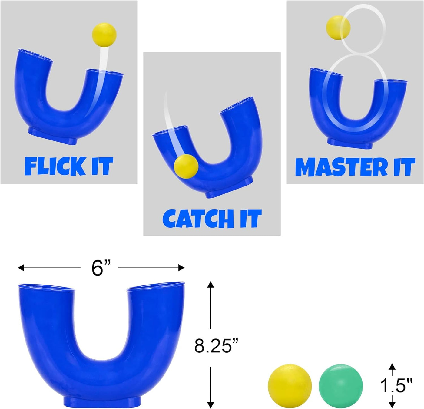 ArtCreativity U Tube Juggling Game for Kids and Adults - Juggle Set with Loop Tube and 2 Balls - Indoor and Outdoor Toys for Kids - Skill Game Toy Develops Motor Skills & Juggling Skills