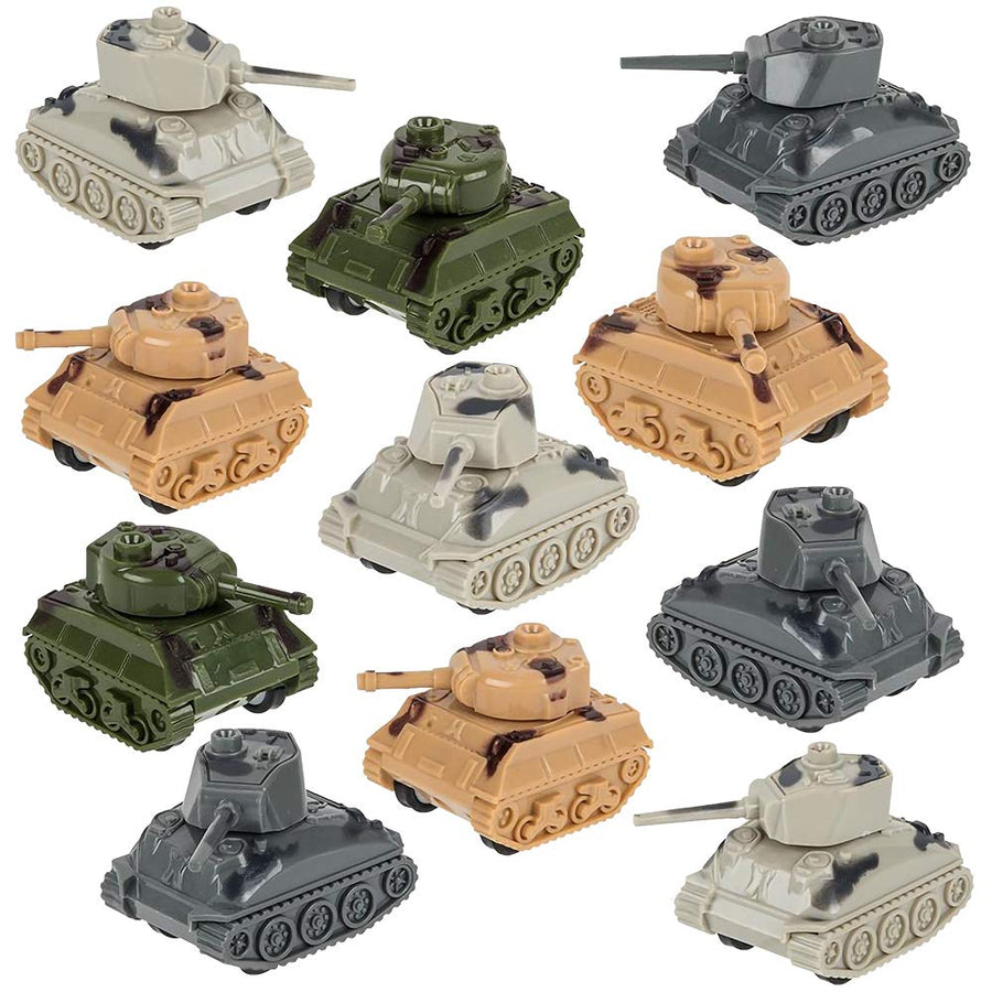 ArtCreativity Mini Pullback Tanks, Pack of 24, Fun Army Action Military Vehicles with Pullback Mechanism, Birthday Party Favors for Boys and Girls, Goodie Bag Fillers