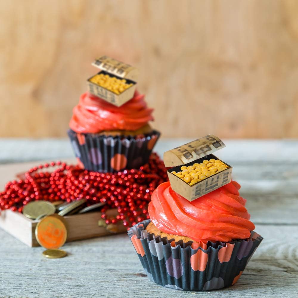 ArtCreativity Mini Pirate Treasure Chests, Set of 24, 1.5 Inch Plastic Chests with a Gold Finish, Cool Pirate Birthday Party Favors Supplies for Kids, Unique Decorations and Goodie Bag Stuffers