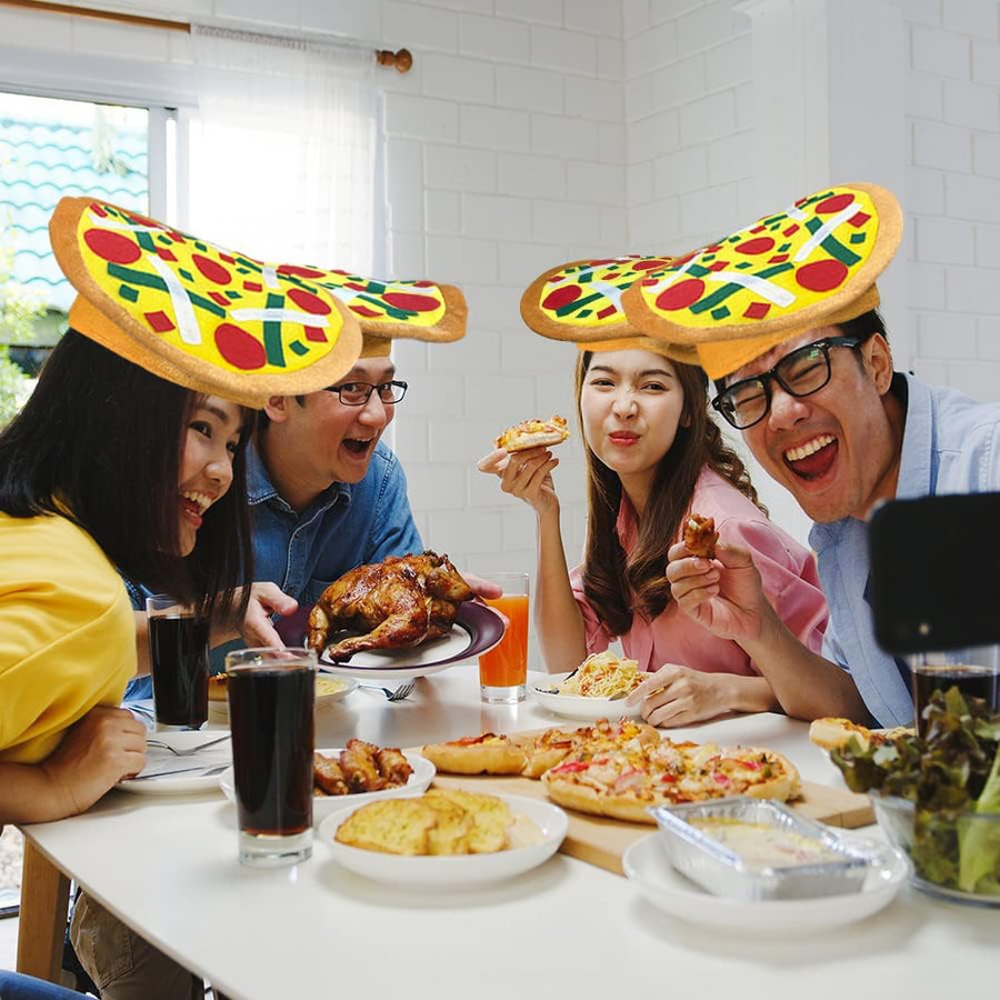 ArtCreativity Funny Pizza Hat, 1 PC, Fun Halloween Costume Accessory, Pizza Party Supplies Decorations, One Size Fits Most, Crazy Silly Hat with Felt Toppings and Plush Fabric
