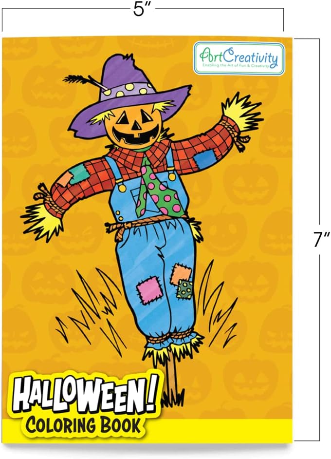 Halloween Coloring Books for Kids - 24 Pack Mini Coloring Book - Halloween Non-Candy Treats - Goodie Bag Filler - Boo Basket Stuffers Halloween Party Favors