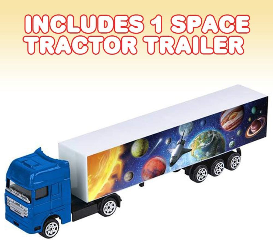 Space Tractor Trailer for Kids, 7.5 Inch Truck