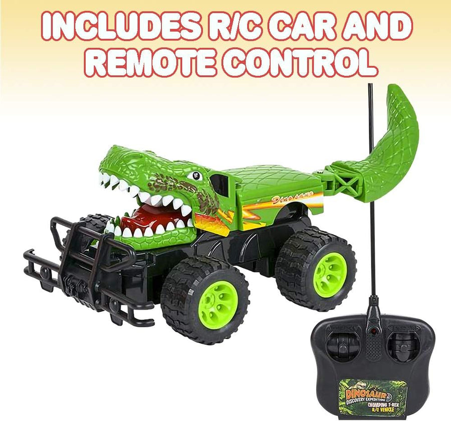 ArtCreativity 14 Inch Remote Control Dinosaur Monster Truck Dino RC Toy Car - Battery Operated - Unique Birthday Gift for Boys and Girls - Large Carnival Game Prize