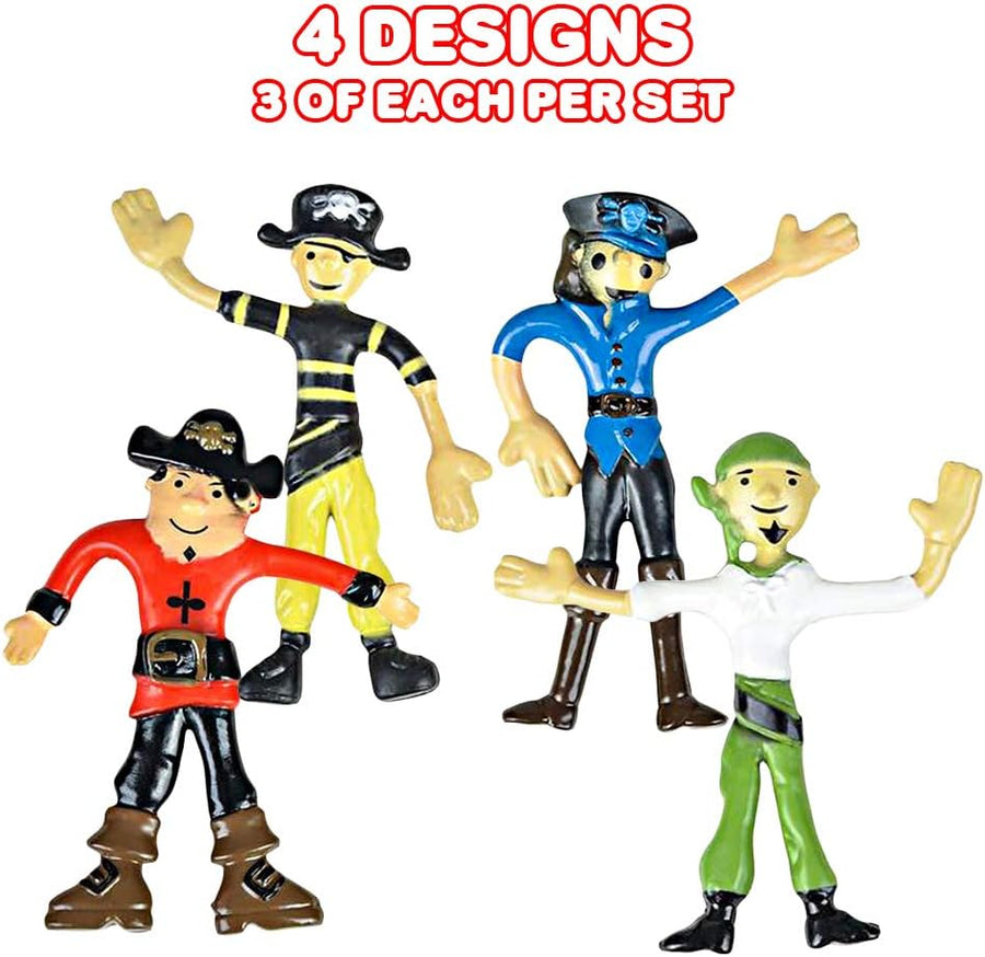 Bendable Pirate Figures, Set of 12