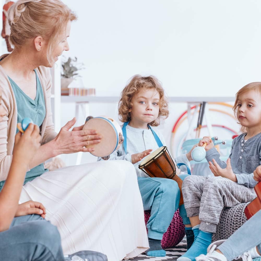 ArtCreativity 8 Inch Mini Wooden Toy Drum - Rustic Brown Wood and Authentic Design - Fun Musical Instrument for Children - Gift Idea, Party Supplies, Birthday Party Favor for Boys, Girls, Toddler