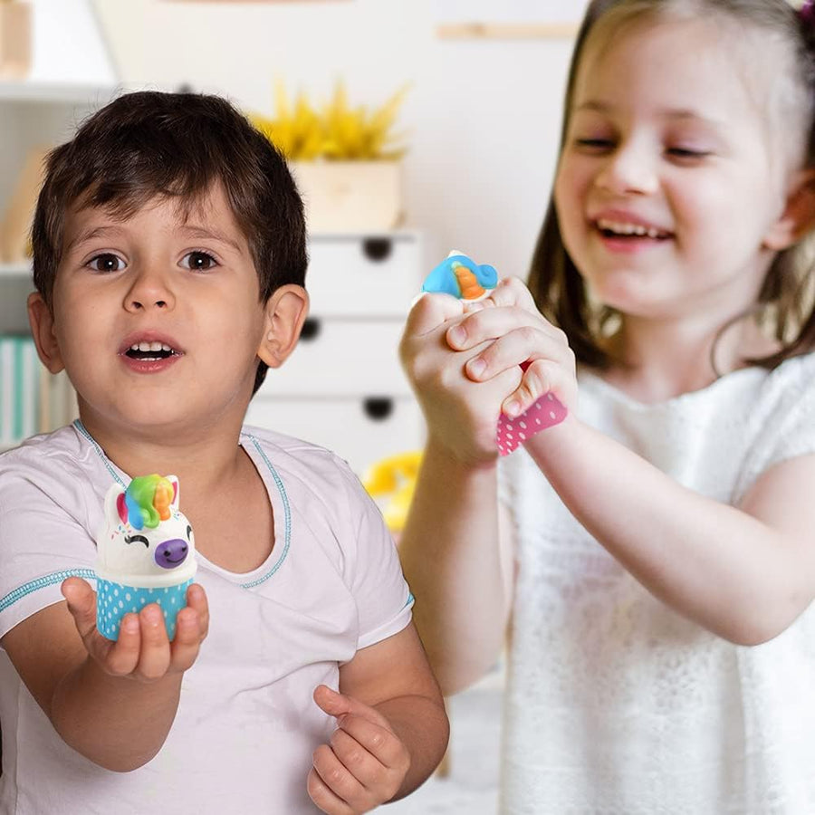 Squish Unicorn Ice Cream Scoop Toys for Kids, Set of 4