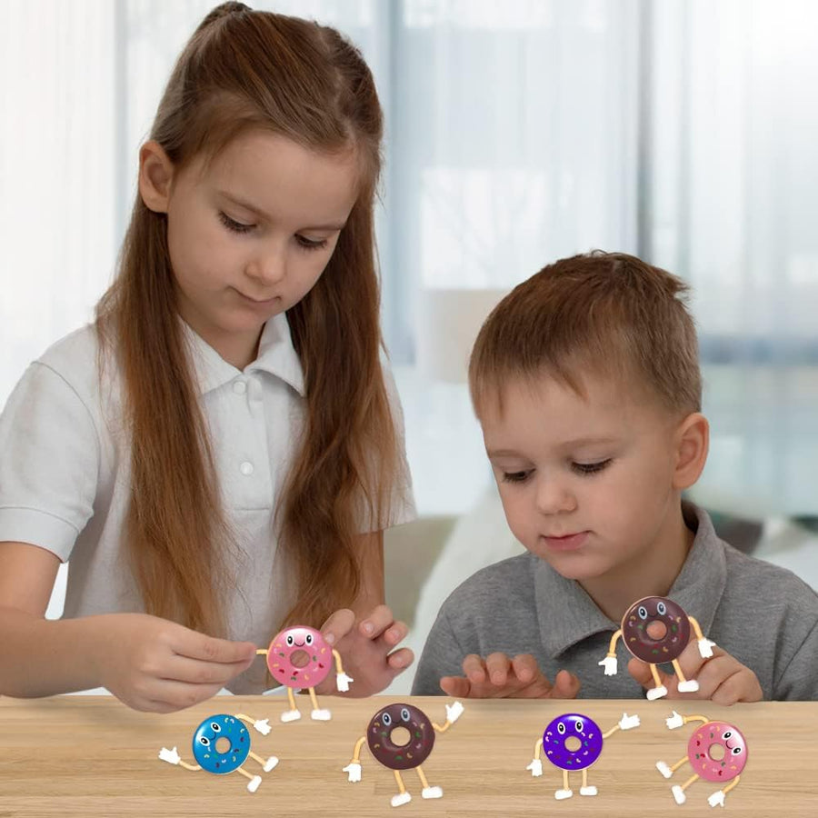 ArtCreativity Bendable Donut Figures, Set of 12, Bendable Toys for Kids, Donut Party Favors for Boys and Girls, Stress Relief Fidget Toys for Kids, Goodie Bag Stuffers, and Pinata Fillers