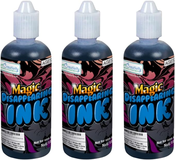 ArtCreativity Magic Ink in Blue - Pack of 12 - Includes 1-Ounce Squeezable Bottles - Magical Pranks and Jokes - Amazing Party Favor and Prize for Kids - Fun Camp Prizes