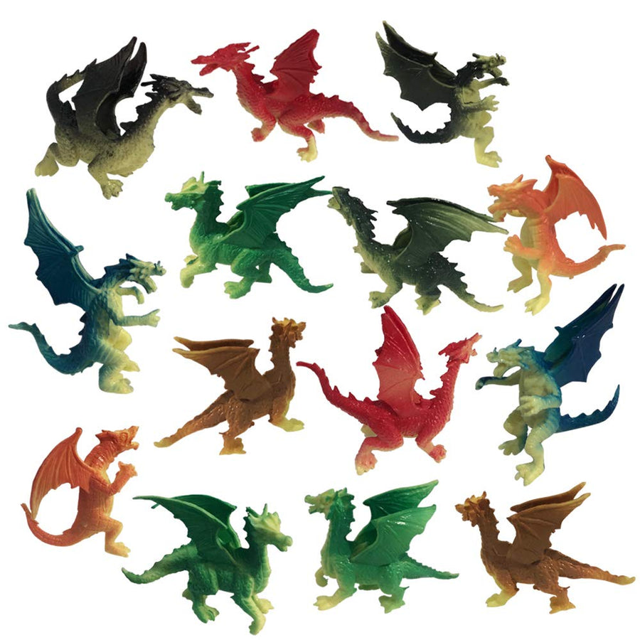 ArtCreativity Mini Dragons, Pack of 24, Colorful Assorted Designs, Dragon Figurines Party Favors, Piñata Fillers, Cake & Cupcake Toppers, Stocking Stuffers, Toys for Boys and Girls Ages 3+