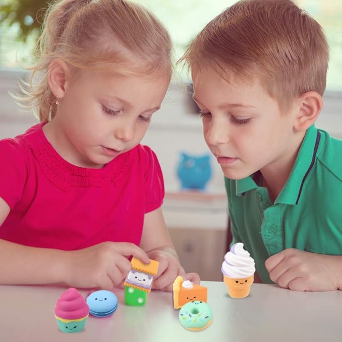 ArtCreativity Food Toys for Kids, Set of 50, Assorted Rubber Sweet Treats, Pretend Play Food for Boys and Girls, Snack Themed Birthday Party Favors, Unique Goody Bag Fillers for Children