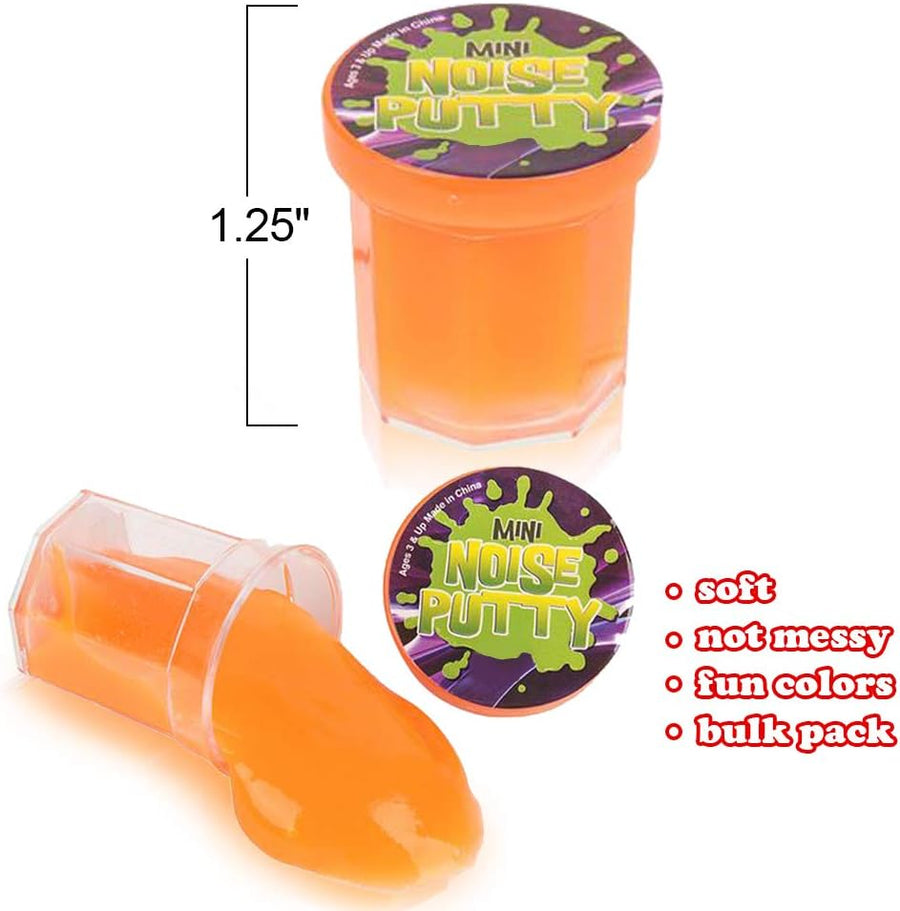 ArtCreativity Mini Noise Putty for Kids - Bulk Pack of 48 Slime - Assorted Vibrant Colors, Birthday Party Favors, Goodie Bag Stuffers, Piñata Filler, Funny Prank Toy, for Boys and Girls