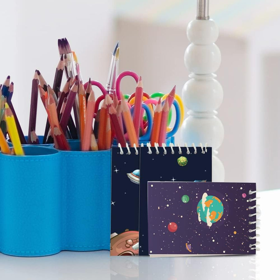 ArtCreativity Mini Space Notebooks, Pack of 16, Small Spiral Notepads with Galaxy-Themed Covers, Cute Stationery Supplies for School and Office, Fun Birthday Party Favors, Goodie Bag Fillers for Kids