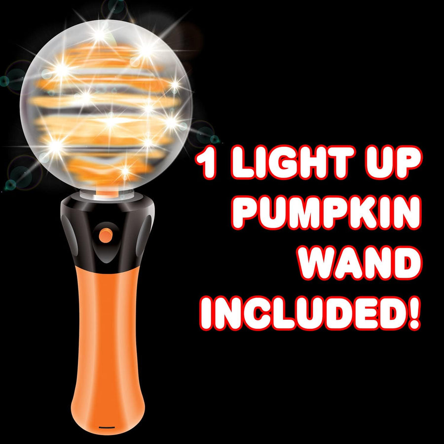 ArtCreativity Light Up Halloween Pumpkin Magic Wand Toy, Jack-O-Lantern Light Up Toys For Kids, with Light Up & Spinning Effects, Halloween Costume Prop and Gift for Kids, Unique Halloween Party Favor