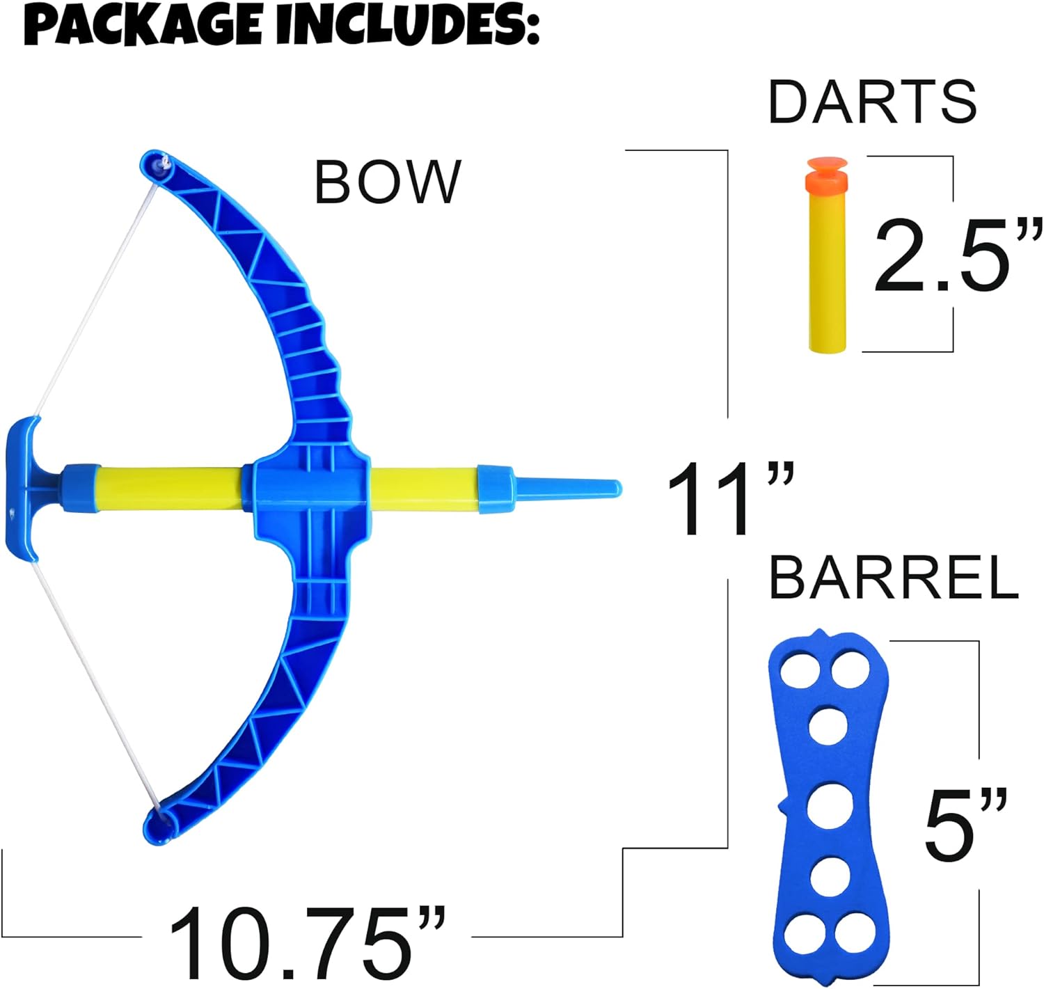 Blue Super Bow & Arrow Shooter Set, Includes Air-Powered Bow, Barrel, Six Soft Foam Darts