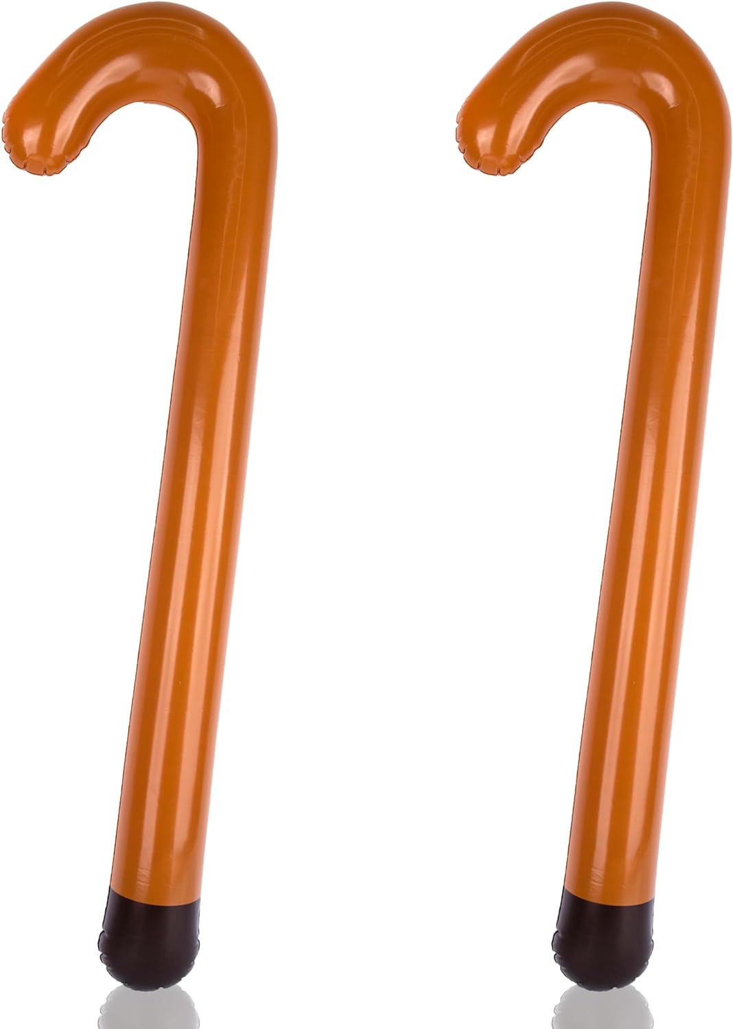 ArtCreativity Large Inflatable Cane Prop - Set of 2, 35 Inches, Brown & Black Inflatable Kids Toy Canes, Over The Hill Party Decorations and Supplies, 100 Days of School Costume Props