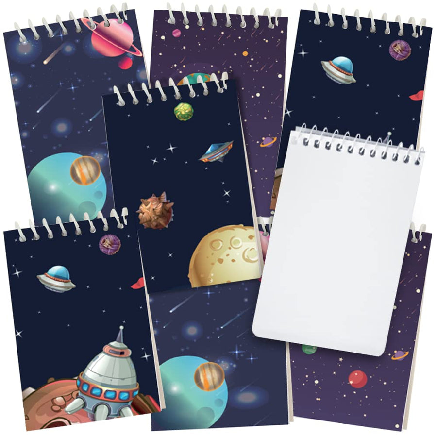 ArtCreativity Mini Space Notebooks, Pack of 16, Small Spiral Notepads with Galaxy-Themed Covers, Cute Stationery Supplies for School and Office, Fun Birthday Party Favors, Goodie Bag Fillers for Kids